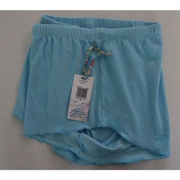 LoveShackFancy x Hurley HLSFC002 Women's Sz L Aqua Terry Cloth Walk Shorts $50 - Picture 4 of 5